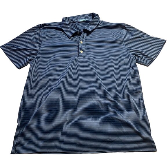 J. McLaughlin Striped Golf Polo Shirt Men's Size Large Moisture Wicking Comfort - Picture 1 of 5